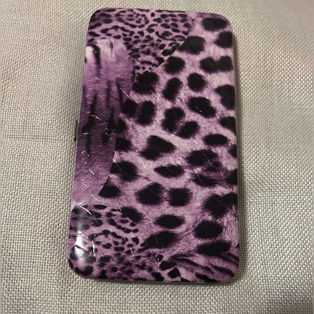 Purple & Black Cheetah Print Wallet for Women